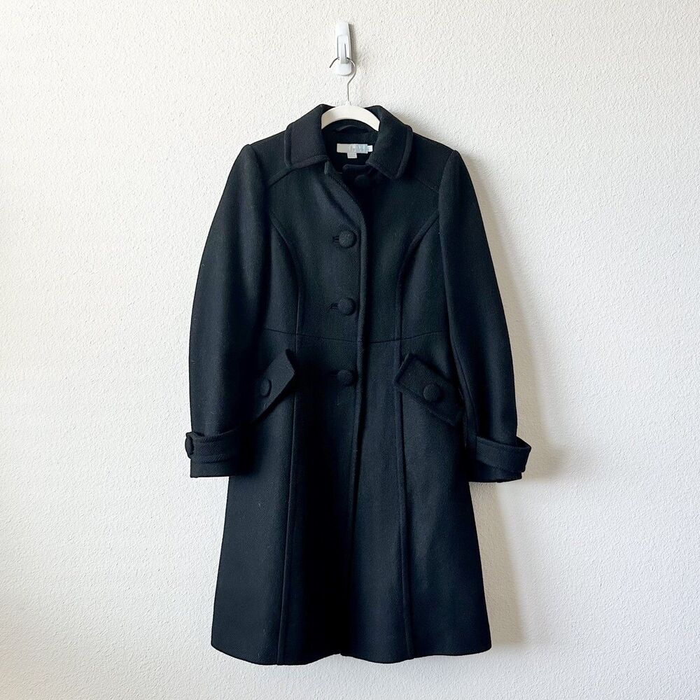Boden Women’s Black Wool Blend Princess Coat Size 6